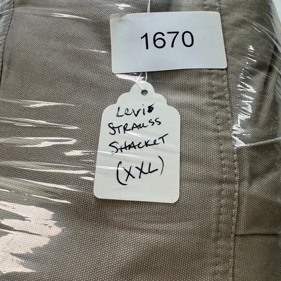 Levis Canvas Chore Jacket Khaki Tan Flannel Lined 2XL Shacket Barn Coat Workwear - Picture 9 of 16